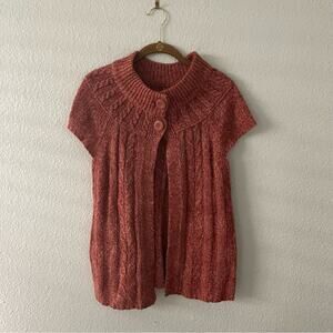 Y2K Orange Rust Cardigan Sweater Shrug